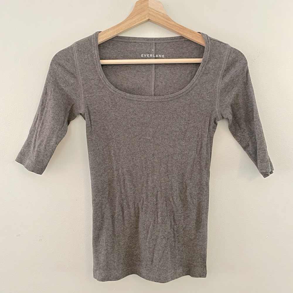 Small Ribbed Scoop Tee Everlane